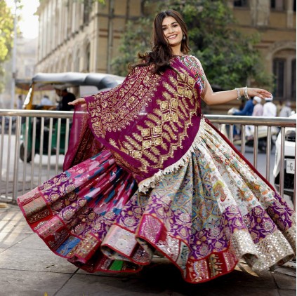 Multicolor Muslin Cotton Lehenga Choli